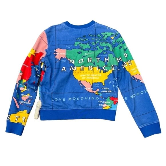 Moschino Colorful World Map Sweatshirt Size S (USA 6 ) - Picture 5 of 17